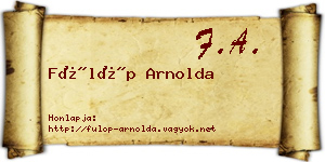 Fülöp Arnolda névjegykártya